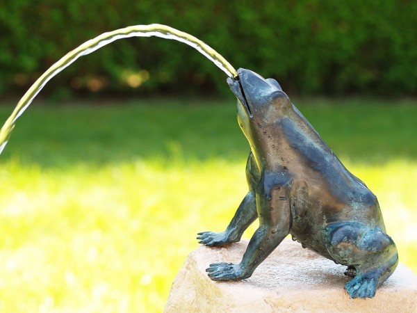 Wasserspaier-Frosch-Bronzefigur