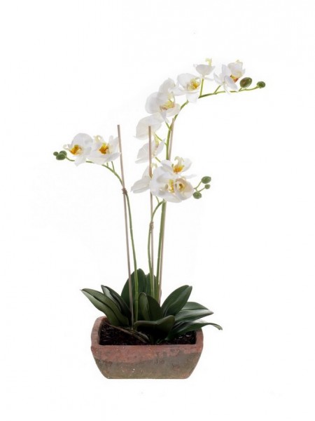 Phalaenopsis weiß Kunstpflanze 50cm im Topf