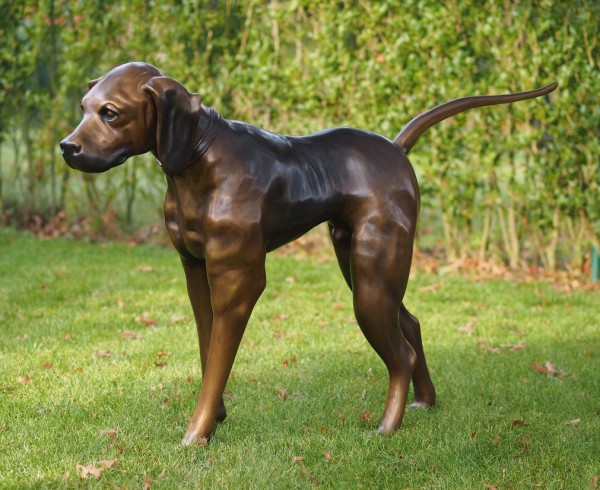 Hubert Bluthund - Große Bloodhound Bronzefigur