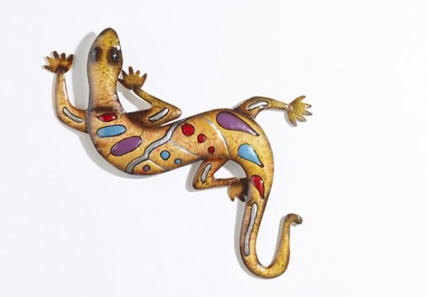 Gecko | Bunte Metall Wanddeko