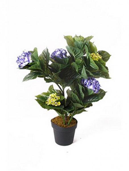 Hydrangea blau 75 cm | Hortensie Kunstpflanze im Topf 75 cm