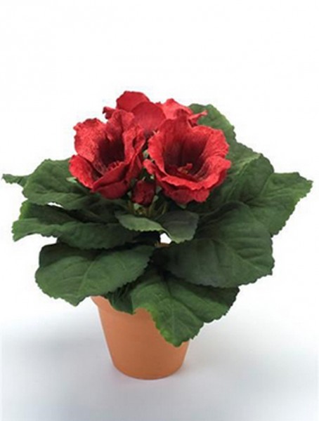 Gloxinia rot 11 cm | Kunstpflanze im Topf