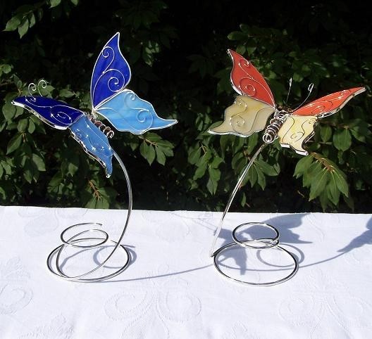 Schmetterling-auf-Spirale-Figur-Tiffany-Glas