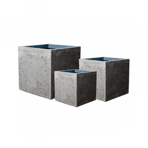 Block Pflanzkübel Laterite Grey Collection 3er Set